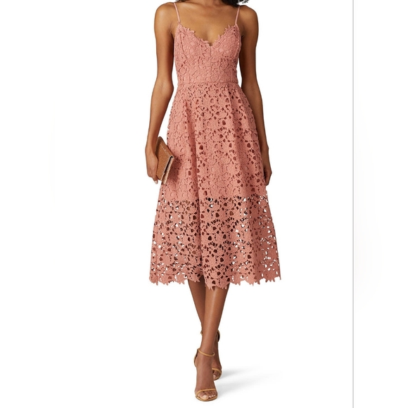 ASTR The Label Lace A Line Midi Dress Pink Mauve Size: Medium - Picture 6 of 16